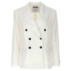 Moschino Double-Breasted Cotton Blazer With Button Closure - NWT